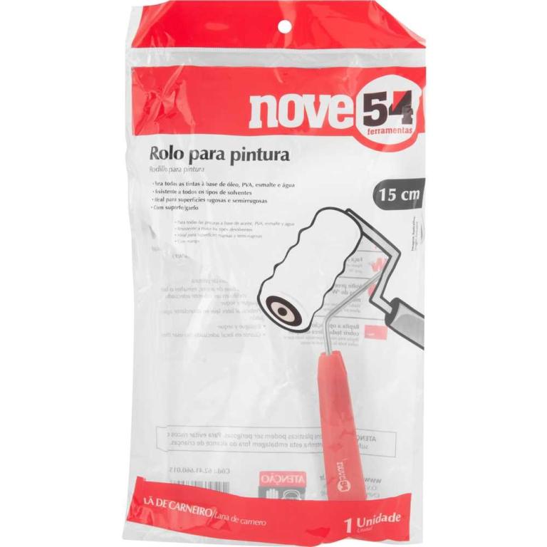 Rolo Pintura Lã 15 Cm C Suporte 954