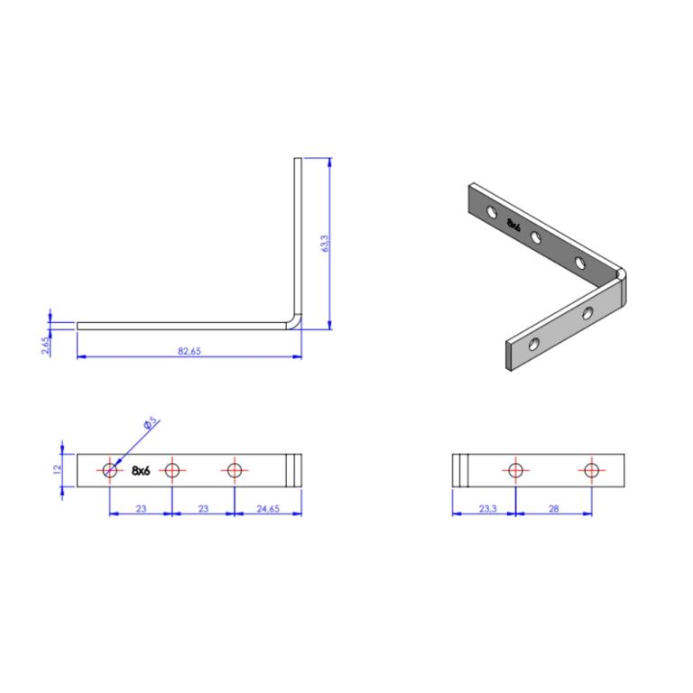 Suporte Cortina 6Cm X 8Cm Cantoneira Branco