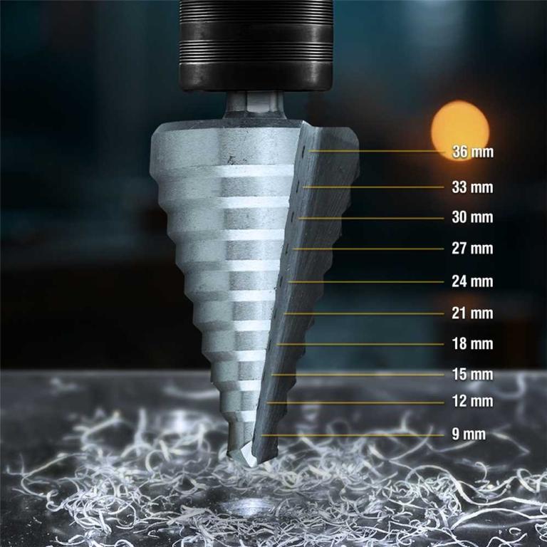 Broca Aço Rápido Escalonada 9Mm A 36Mm Vonder