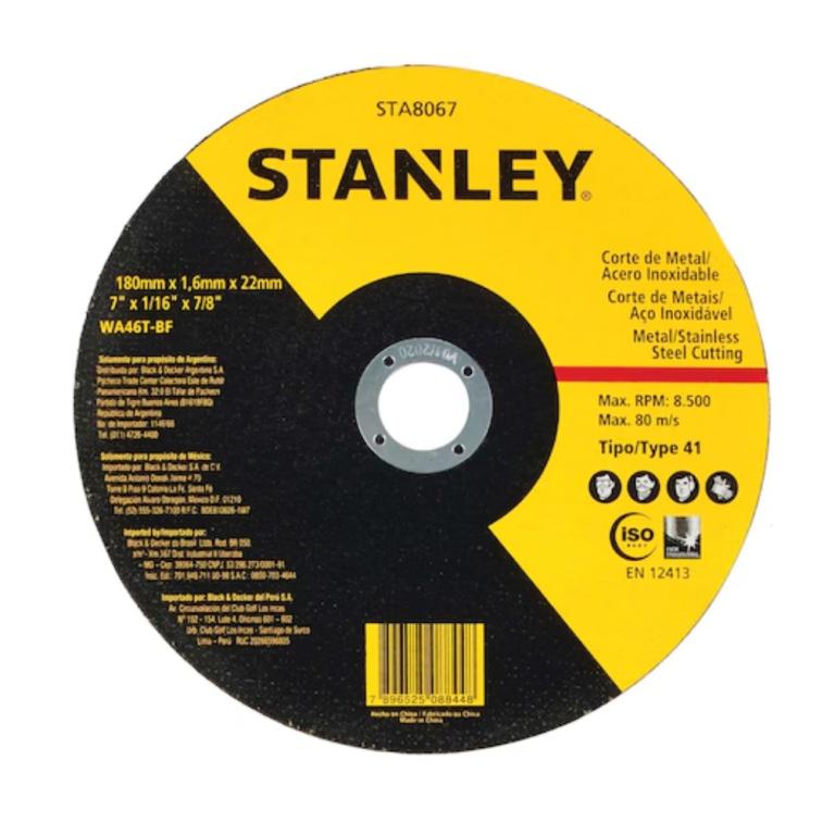 Disco Corte 7 X1,6Mm 2T Inox Stanley Sta8067