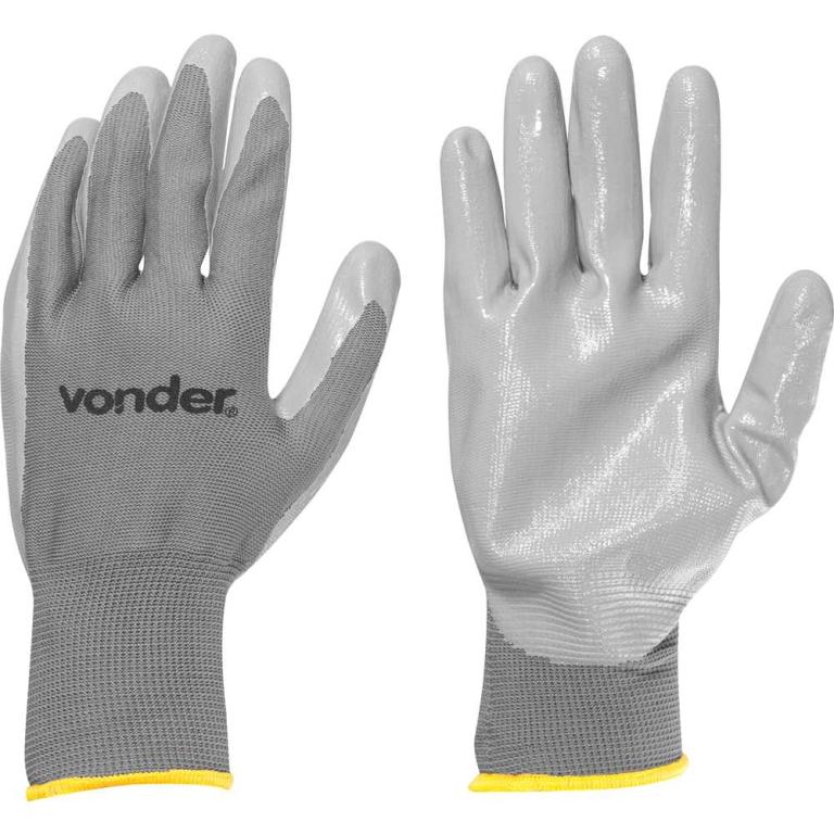Luva de Poliéster com Látex Nitrílico Tamanho 9 Vonder PNV 0109