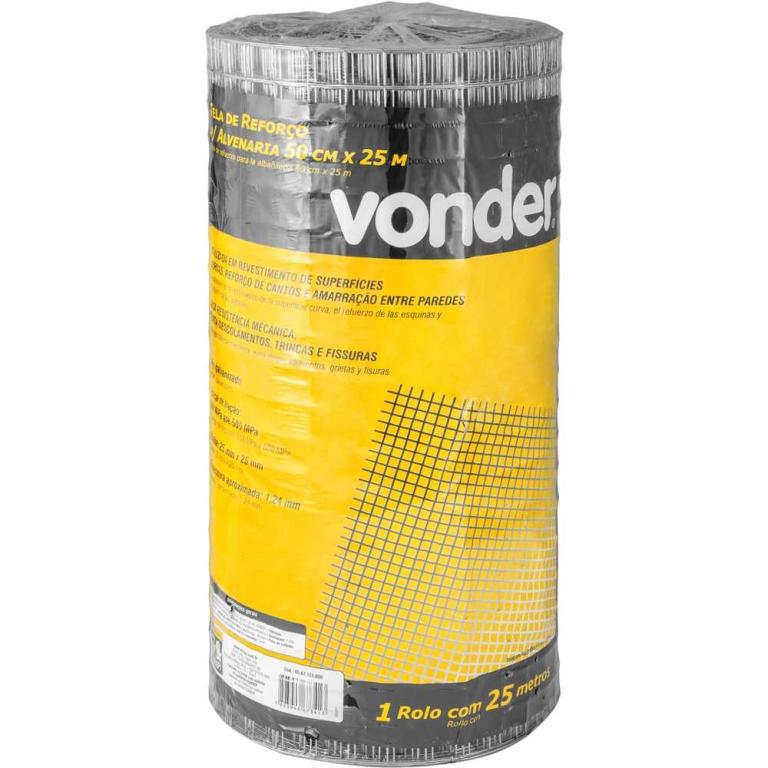 Tela de reforço para alvenaria 0,5 m x 25 m VONDER
