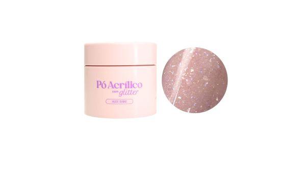 Volia Pó Acrílico Com Glitter Nude Shine 20gr