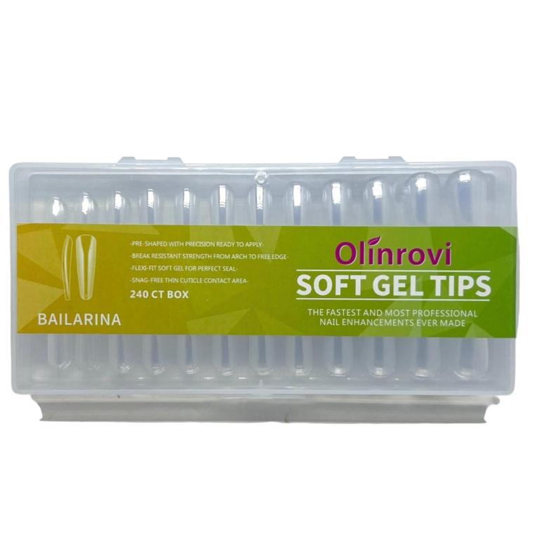 Unha Soft Gel Postiça Bailarina Transparente - 240 Unidades