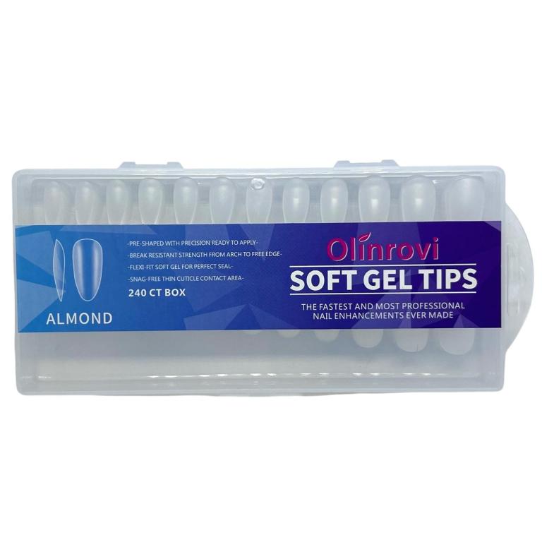 Unha Soft Gel Postiça Almond Fosco - 240 Unidades