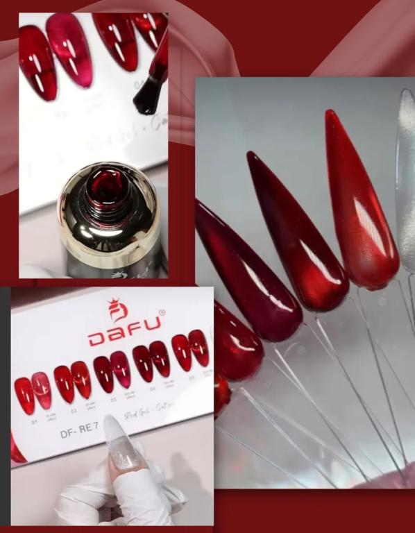Esmalte em Gel Dafu 5(Red Véu) + (Olho de Gato) 6 Unid - 10ml - DF-RE-7