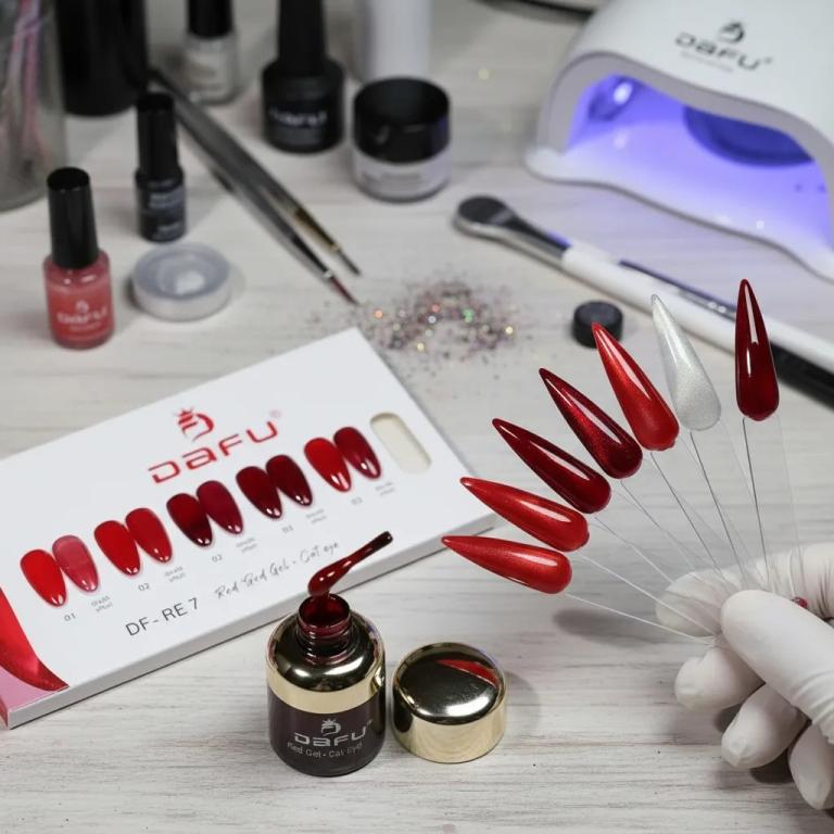 Esmalte em Gel Dafu 5(Red Véu) + (Olho de Gato) 6 Unid - 10ml - DF-RE-7