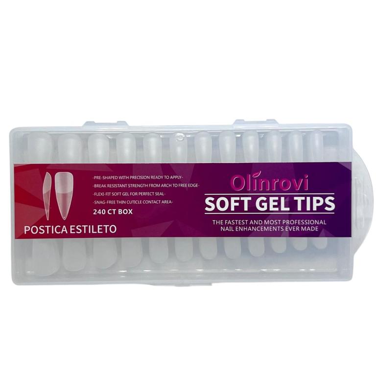 Unha Soft Gel Postiça Estileto - 240 Unidades