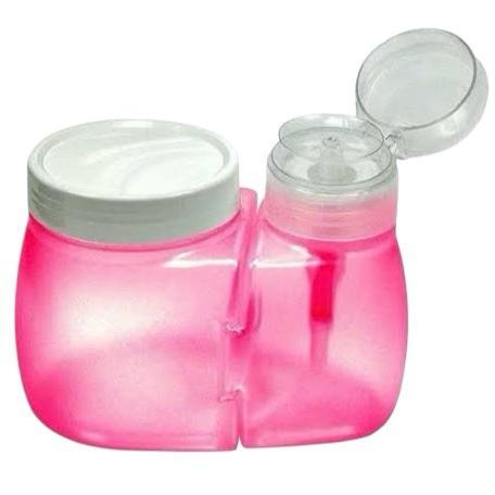 Dosador De Acetona Com Porta Algodão Cor Rosa