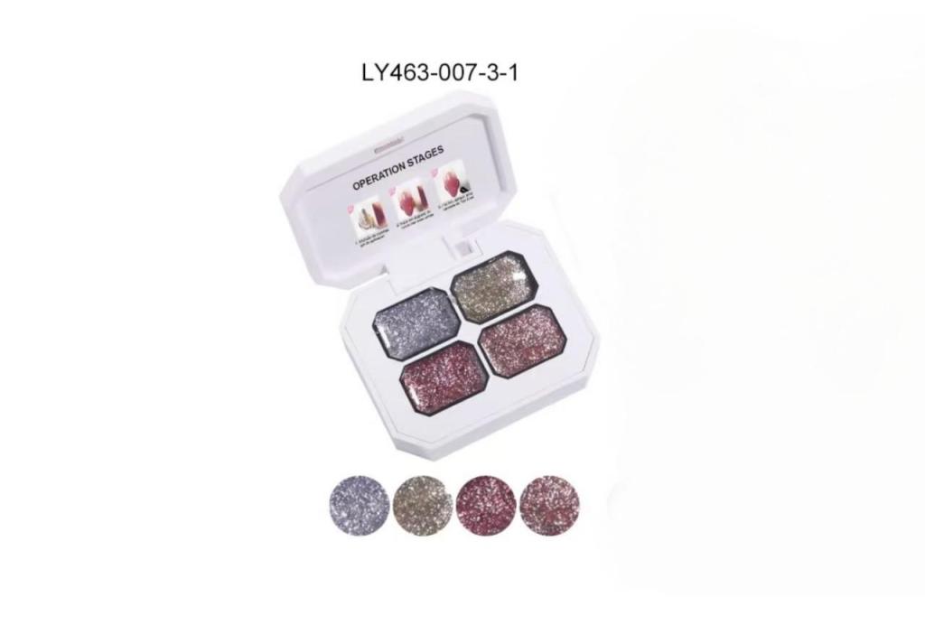 Glitter Platina Gel Unha Polonês Flash Reflexivo Híbrido 4 Cores - 007-3-1