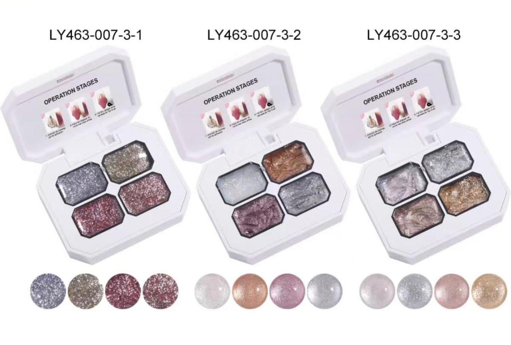 Glitter Platina Gel Unha Polonês Flash Reflexivo Híbrido 4 Cores - 007-3-1