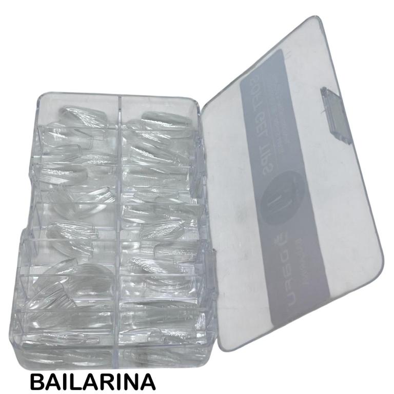 Unha Soft Gel Postiça Realista 140 Un Formato Bailarina