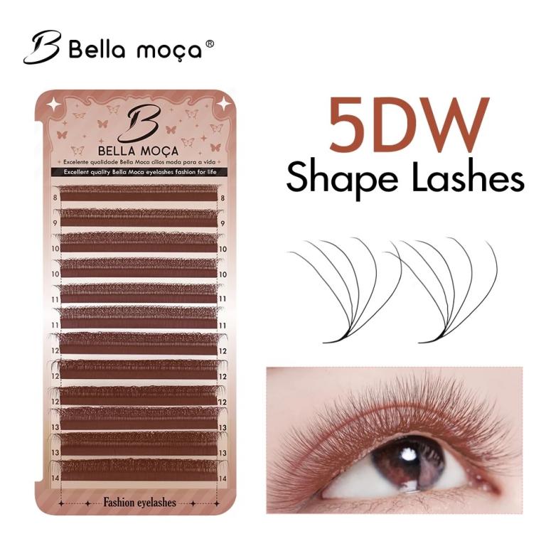 Cílios Bella Moça 5D Mix 8-14 0.07D - Marrom