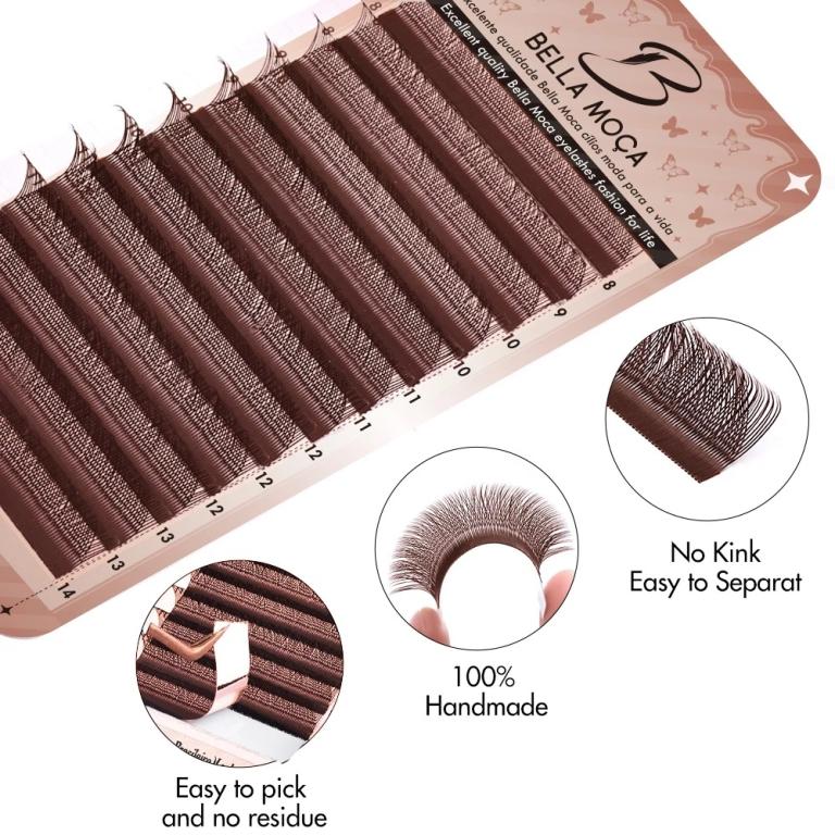 Cílios Bella Moça Y Mix 8-14 0.07D - Marrom