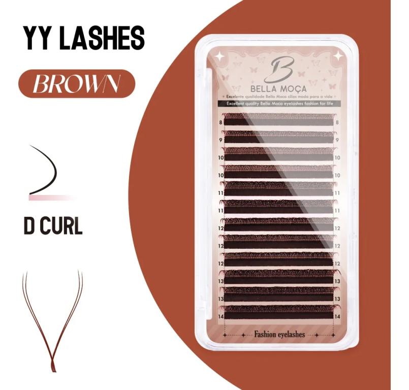 Cílios Bella Moça Y Mix 8-14 0.07D - Marrom