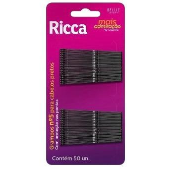 Ricca Grampo Cabelo N°05 Com 50 - Preto Ref 340