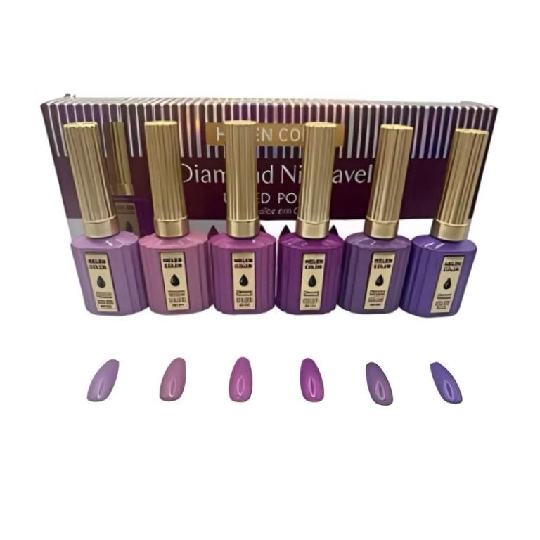 Esmalte Em Gel Helen Color Kit Diamond 6 Cores RZJY - 22C - Roxo