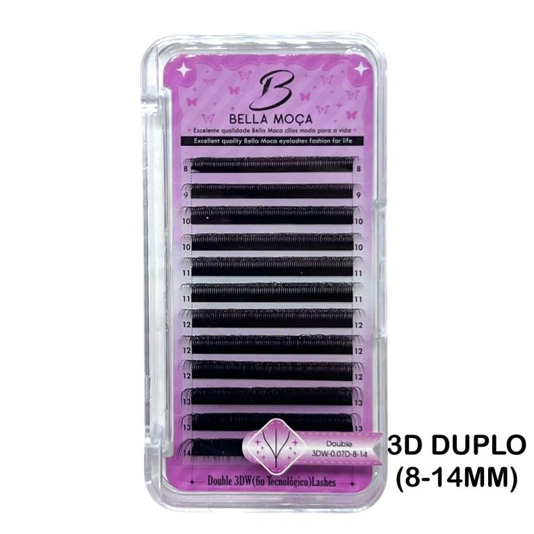 Cílios Bella Moça 6D Mix 8-14 0.07D (W3d duplo)