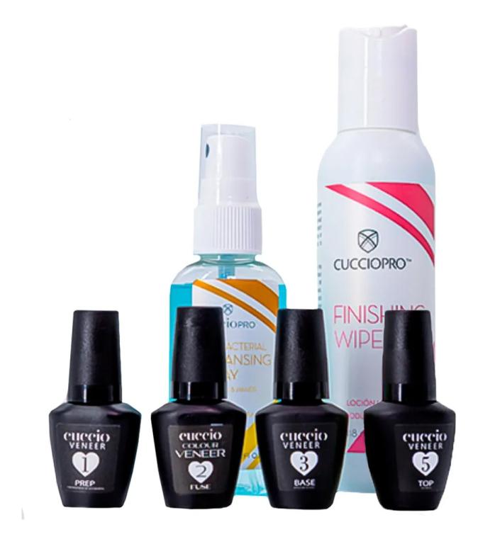 Cuccio Mini Kit Blindagem Diamante - Passo 1 + Passo 2 + Passo 3 + Passo 5 + Cleansin + Finishing