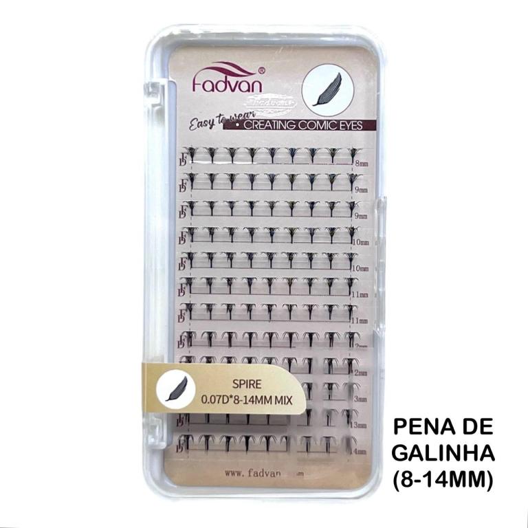 Cílios Fadvan Pena Spire - Galinha 0.07d Mix