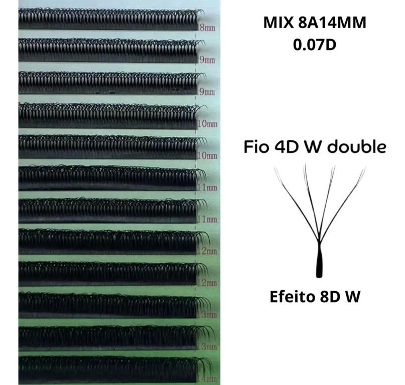 Cílios Fadvan W 4d Duplo Mix 8-14 0.07d