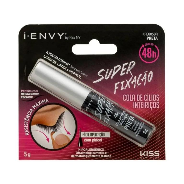 Cola Para Cílios Postiços 48H i-Envy Preta - Kiss New York