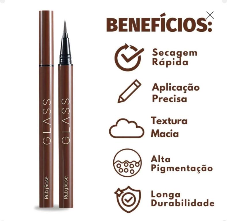 Ruby Rose Caneta Delineadora Marrom Dark Brown Glass BE02 - HB527