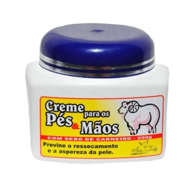 Creme Pés e Mãos Sebo de Carneiro Pote San Jully 240g