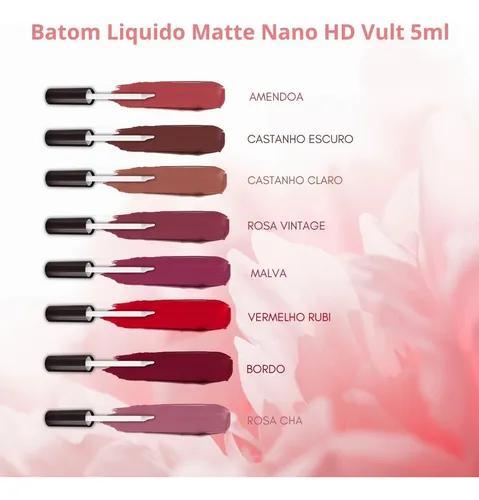 Vult Batom Líquido Matte Nano HD Cor:02 Bordo