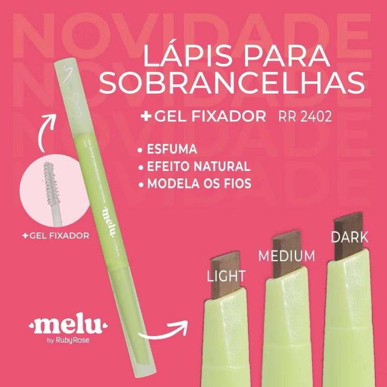 Ruby Rose Melu Lapis De Sobrancelha + Gel Fixador RR2402 Cor:02 - Medium