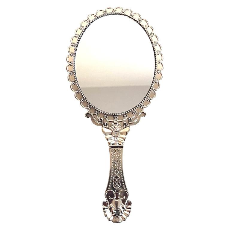 Espelho Duplo De Mao Dolly Rose Formato Oval