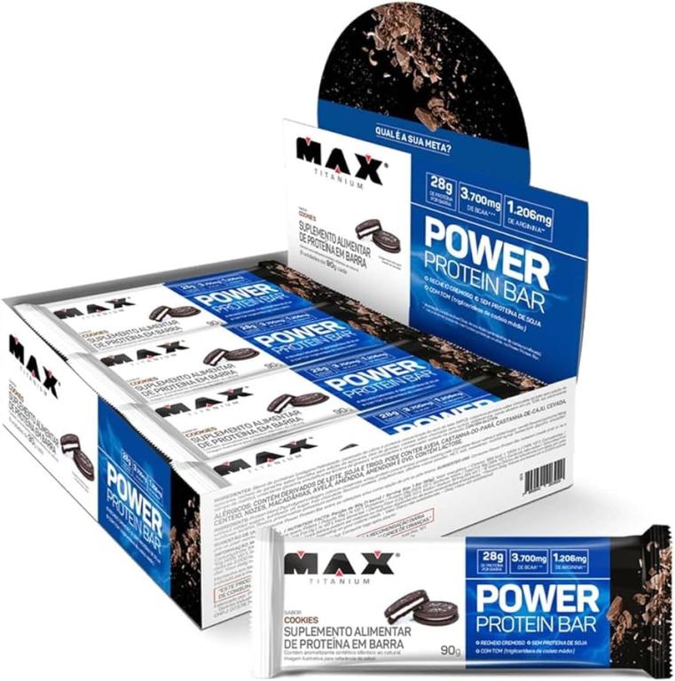 Barrinha Proteica Max Titanium Morango 90gr