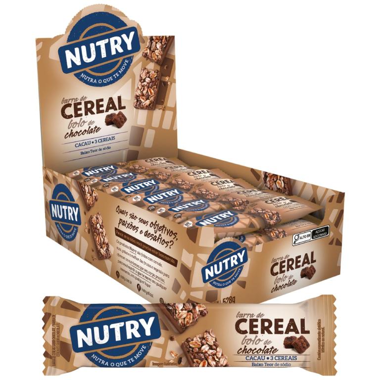 Barra Cereal Nutry Bolo Chocolate 22gr
