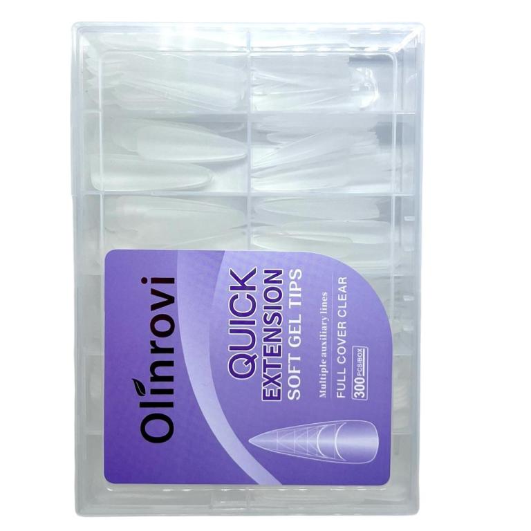 Unha Soft Gel Postiça Realista 300 Un Formato Stilleto