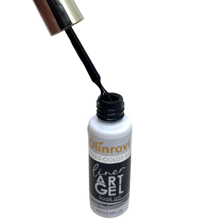 Esmalte Em Gel Liner Olinrovi 10ml Cor:Preto