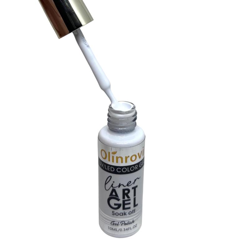Esmalte Em Gel Liner Olinrovi 10ml Cor:Branco