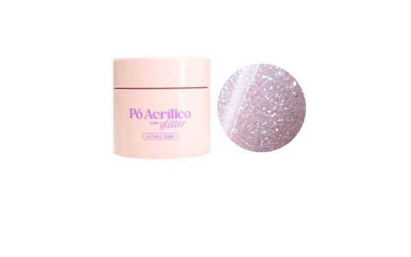 Volia Pó Acrílico Com Glitter Natural Shine 20gr