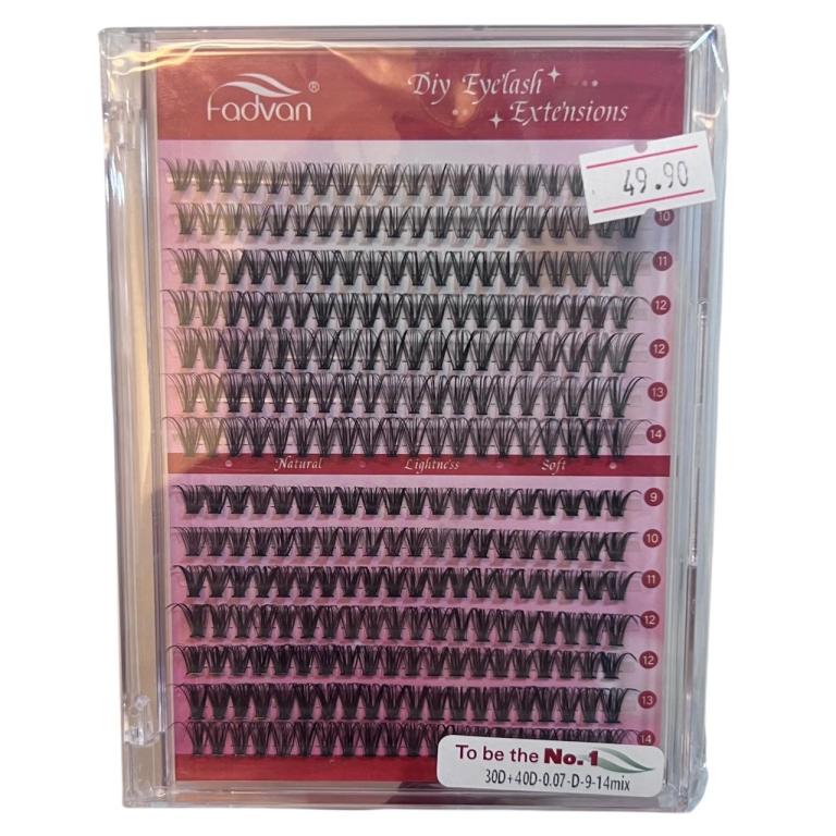 Cílios Fadvan Tufo Extensão Mix 0.07D 2 Em 1 Tamanho:20D+30D