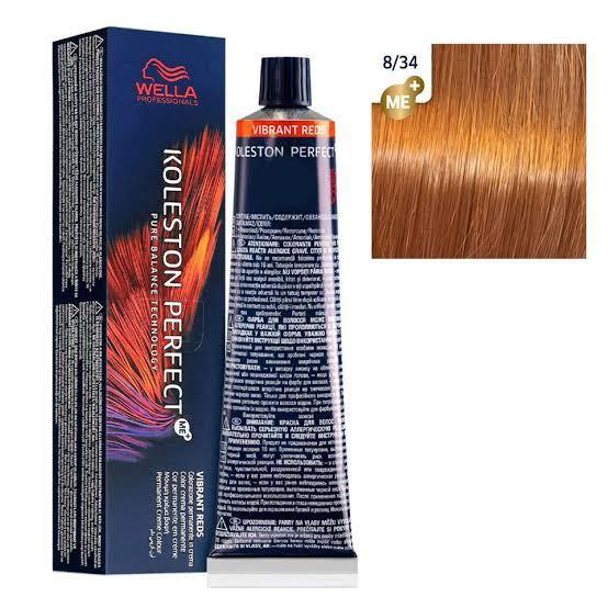 Wella Coloração Koleston Perfect 60ml Cor:8/34 Louro Claro Dourado Vermelho