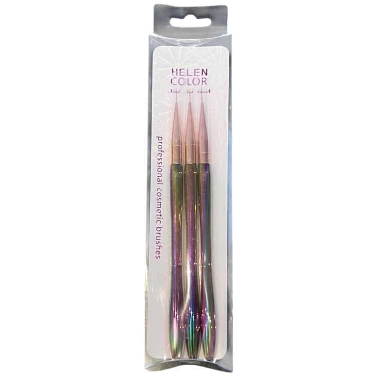 Pincel Kit Ponta Fina Com 3 Helen Color HMJB-001