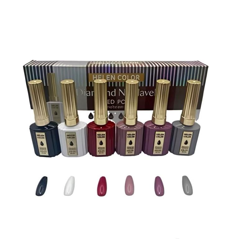 Esmalte Em Gel Helen Color Kit Diamond 6 Cores RZJY - 22F - Cores Básicas