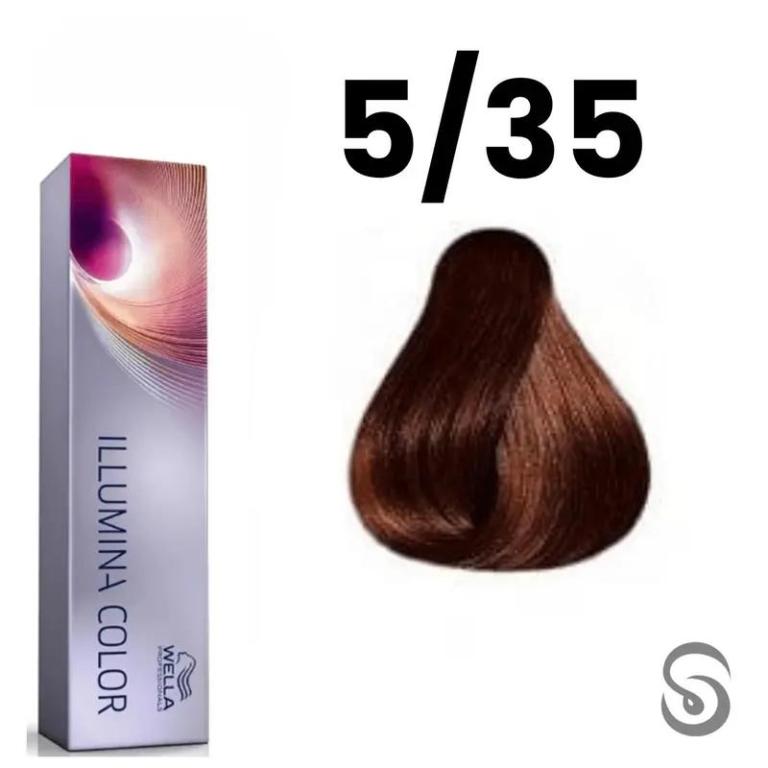 Wella Coloração Illumina Color 60ml Cor:5/35 Castanho Claro Dourado Acaju