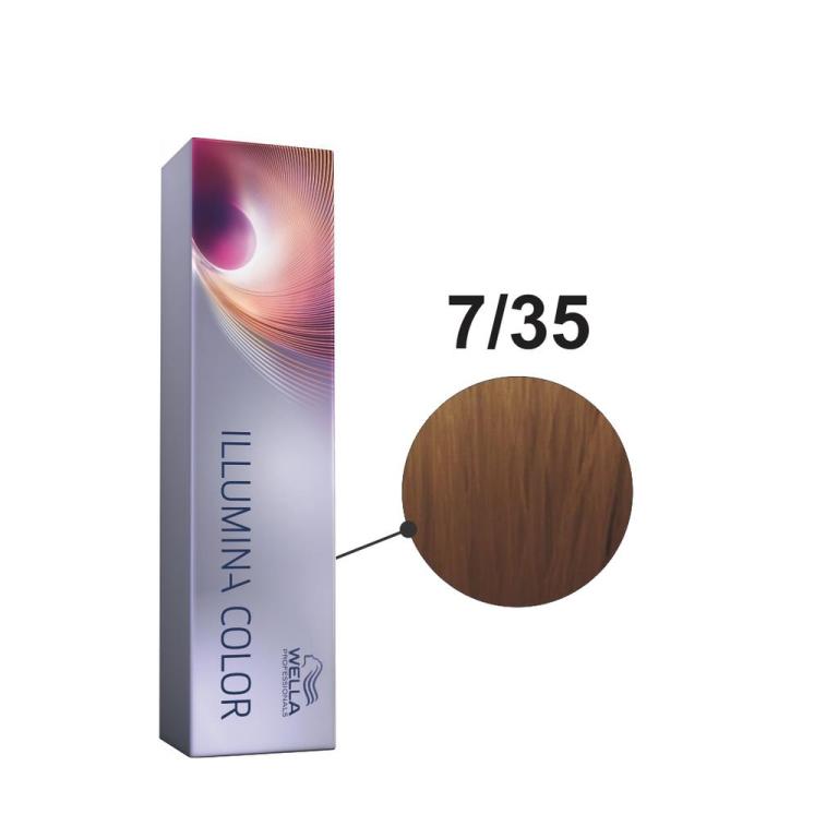 Wella Coloração Illumina Color 60ml Cor:7/35 Louro Médio Dourado Acinzentado