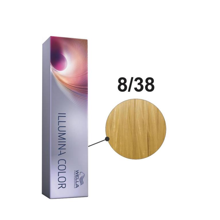 Wella Coloração Illumina Color 60ml Cor:8/38 Louro Claro Dourado Pérolado