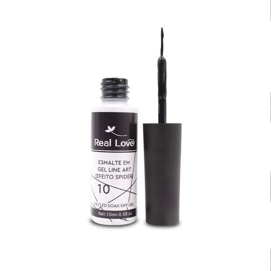 Real Love Esmalte em Gel Line Art (Efeito Spider) Unhas 10ml Cor:10 - Preto