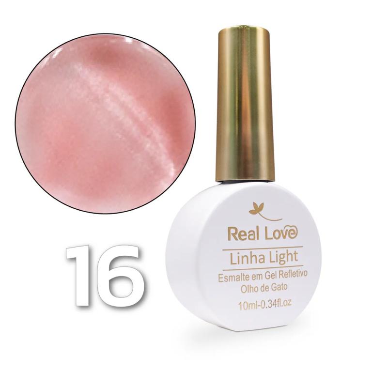 Esmalte em Gel Real Love Refletivo Glitter Olho de Gato 10ml Cor:16