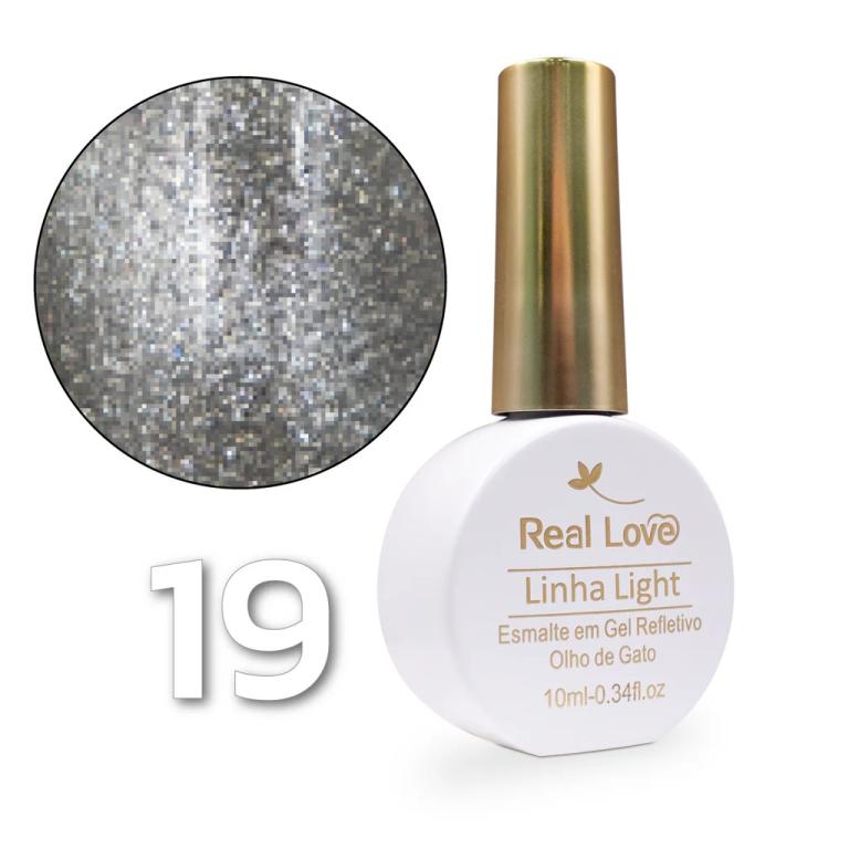 Esmalte em Gel Real Love Refletivo Glitter Olho de Gato 10ml Cor:19