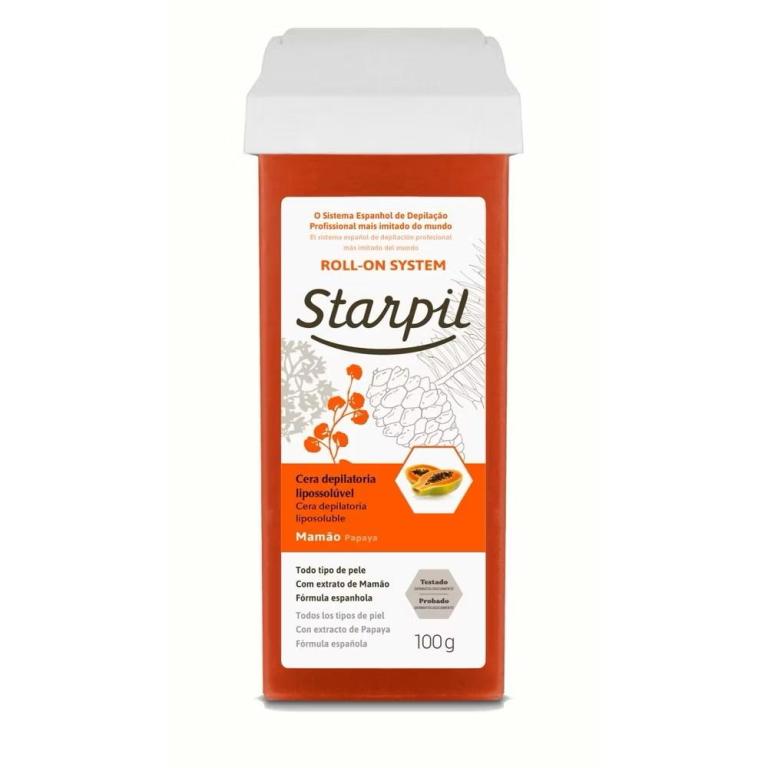 Starpil Cera Depilatória Roll On 100g Essência:Mamão