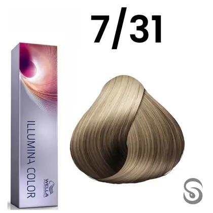 Wella Coloração Illumina Color 60ml Cor:7/31 Louro Médio Dourado Acinzentado