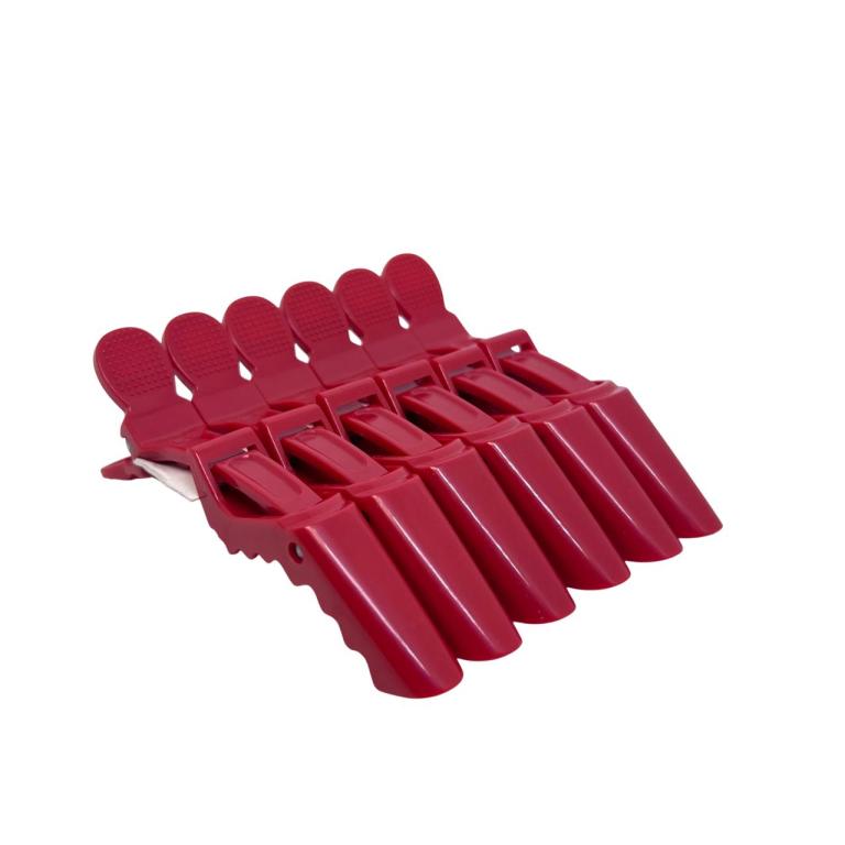 Presilha Prendedor Jacaré Clip C/6 Cor:5 - Vermelho